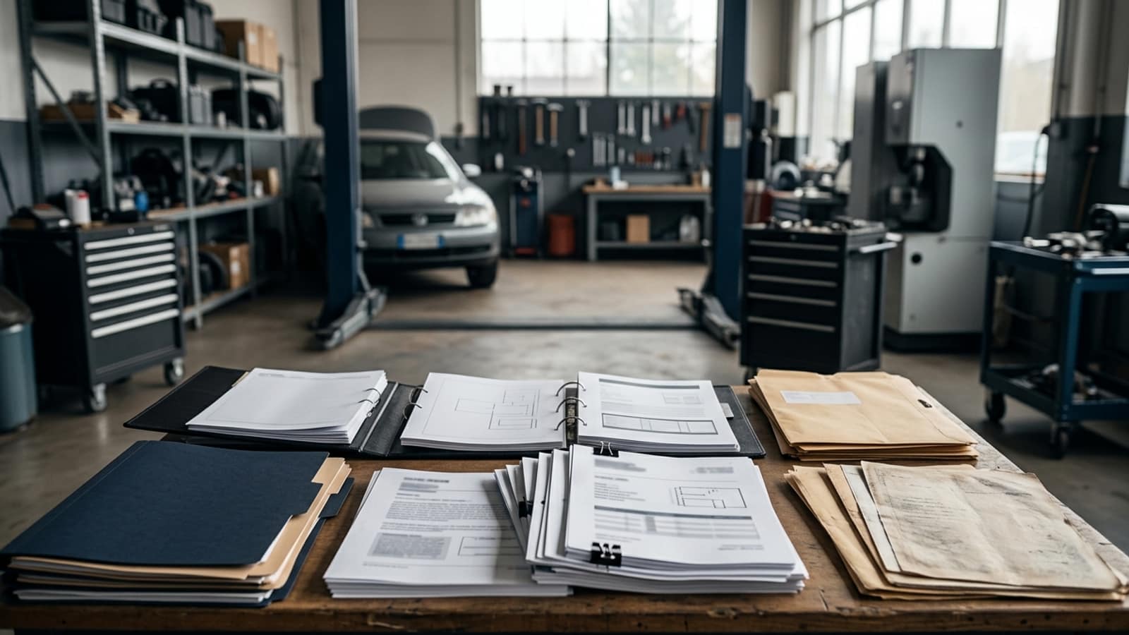 Auto repair equipment planning scene for Equipment Financing Credit Guide for Auto Shops