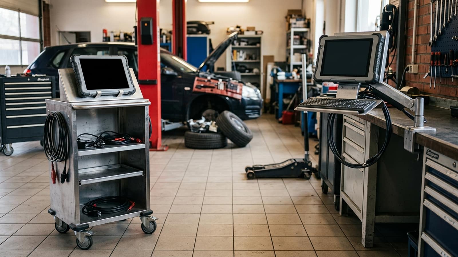 Auto repair equipment planning scene for Lease vs. Buy Automotive Diagnostic Equipment