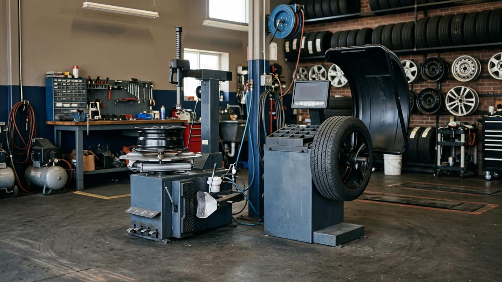 Auto repair equipment planning scene for Tire Changer and Wheel Balancer Financing